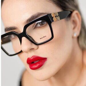 Miu Miu MU04UV 1AB1O1 Eyeglasses Black 52mm Square Frame
